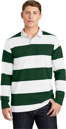Vista 6 de SPORT-TEK Polo de rugby clásico unisex de manga larga Camisa con cuello para hombres y mujeres, ajuste relajado para uso casual y trabajo