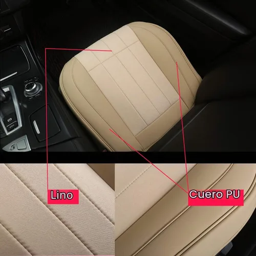 Vista 3 de (1 PIEZA Funda Inferior de Asiento de Coche de Cuero PU y Lino Cosido Funda de Asiento de Coche Interior Automotriz Protector de Asiento Delantero