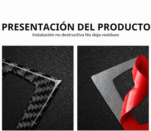 Vista 4 de Calcomanía de fibra de carbono para marco del botón de arranque del motor del coche, cubierta decorativa compatible con BMW E90 E92 E93 2006 2007