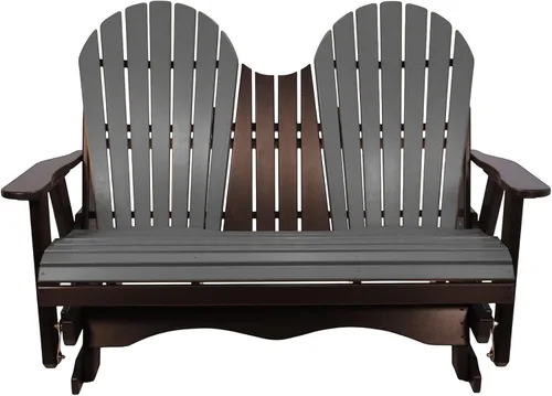 Vista 10 de Silla mecedora Aruba Adirondack de 2 pies, fabricada en Amish, madera de polietileno para exteriores, accesorios de acero inoxidable, fabricada