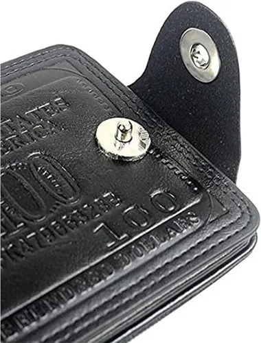 Vista 4 de ThunderStar Cartera creativa para hombre Monedero unisex 100 dólar Bill Money Bifold Card Holder Bolso (negro)