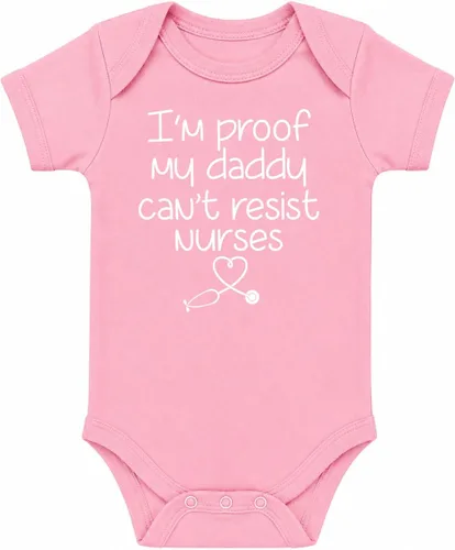 Vista 10 de CBTwear I'm Proof My Daddy Can't Resist - Body de bebé para enfermeras, divertido traje infantil unisex cómodo mameluco Negro
