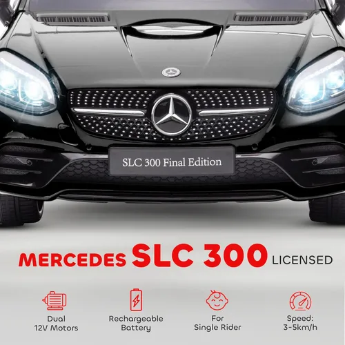 Vista 3 de Aosom Mercedes SLC 300 - Auto de paseo con licencia de 12 V para niños con control remoto, 2 velocidades, automóvil eléctrico para niños a batería