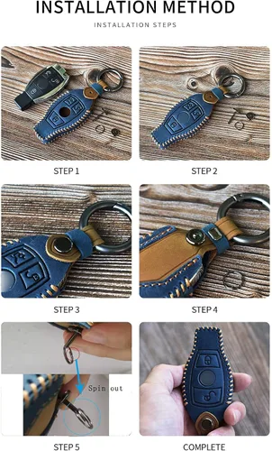 Vista 7 de SANRILY Funda inteligente para llave Volvo 2021 con control remoto sin llave de protección completa, Azul