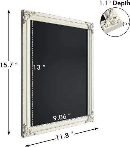 Vista 3 de NIKKY HOME Pizarra decorativa de tiza para cocina, letrero de pared enmarcado, no poroso, fácil de limpiar, 16 x 12 pulgadas, pizarra rústica