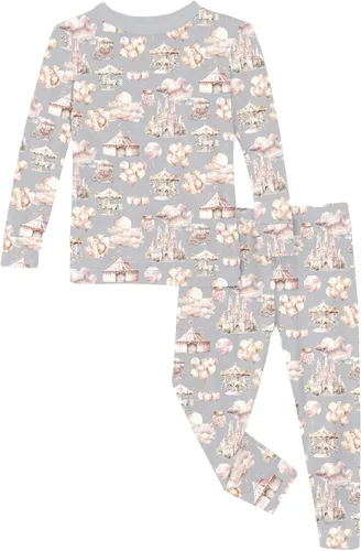 Vista 46 de KicKee Pants Conjunto de pijama de manga larga con estampado de piezas