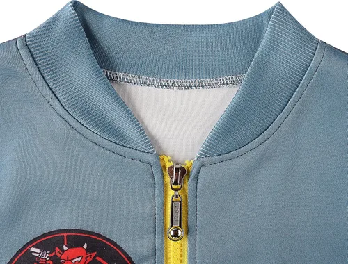 Vista 3 de Disfraz de pistola de combate de aviador chaqueta de bombardero para niños sudadera con capucha de personajes de película piloto volador cosplay