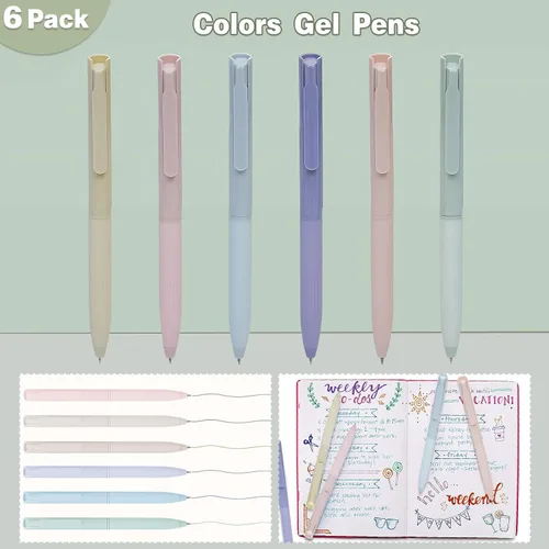 Vista 5 de HRFGWDD 52 piezas de suministros escolares estéticos con resaltadores, portaminas, bolígrafos de gel de tinta de color, estuche de lápices