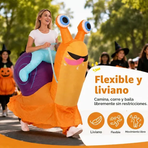 Vista 3 de Halloween Snail Inflatable Costume for Adults
