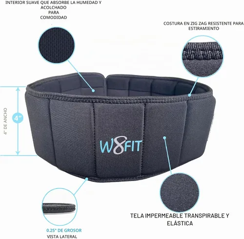 Vista 5 de W8FIT Cinturón Ajustable con Peso para Caminar y Hacer Ejercicio