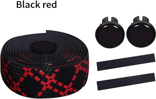 Vista 3 de 2 rollos de cintas de manillar de bicicleta de gel de sílice con tapones de barra para bicicleta de carretera montaña ciclismo Negro Azul
