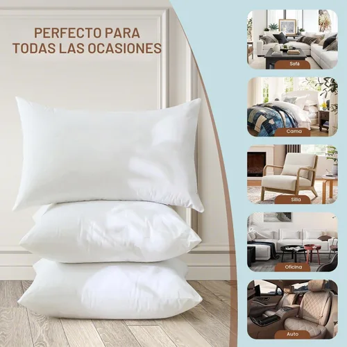 Vista 6 de OTOSTAR Insertos de almohada de 18 x 18 pulgadas, rellenos de almohada de forma cuadrada, almohadas esponjosas, almohadas decorativas para sofá