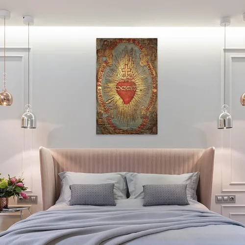 Vista 8 de ZHENNAN Póster en lienzo con diseño de corazón sagrado de Jesús (26), impresiones artísticas para colgar fotos para regalo, decoración del hogar