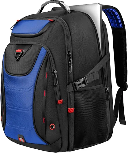 Vista 8 de Z-MGKISS Mochila de viaje extra grande de 55 L, mochila para laptop de 18.4 pulgadas para hombres, resistente al agua, aprobada por la TSA, bolsa