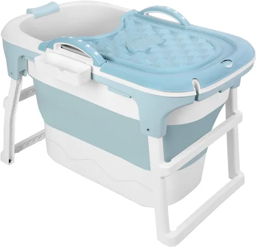 Vista 5 de Bañera plegable para adultos – Bañera portátil con cubierta térmica, aislamiento grueso y diseño plegable para espacios pequeños, uso en interiores