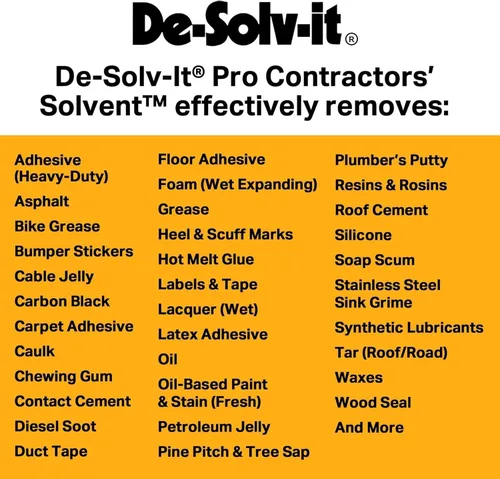 Vista 6 de Orange-Sol De-Solv-it® Pro Contractors Solvent™, aerosol removedor de adhesivo versátil, 12 onzas, paquete de 1