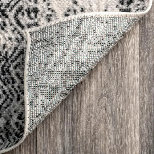 Vista 3 de nuLOOM Penélope - Alfombra de pasillo tribal con diseño de chevrones, 2 x 6 pies, color gris