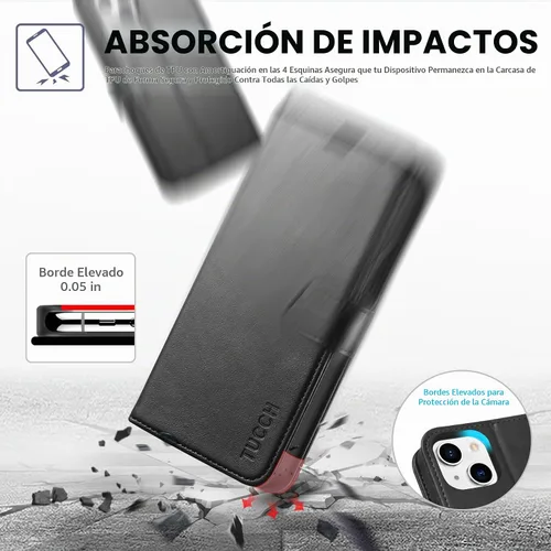 Vista 6 de TUCCH Funda Tipo Billetera para iPhone 13 (6.1") 2021, con Bloqueo RFID, con Soporte para 3 Tarjetas, de Piel Sintética, Tipo Folio