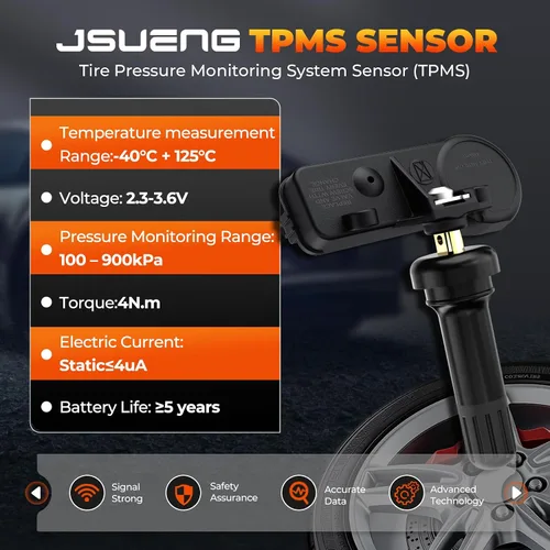 Vista 5 de Jsueng TPMS Sensores, 315Mhz Juego de 4 sistemas de monitor de presión de neumáticos para Subaru Subaru B9