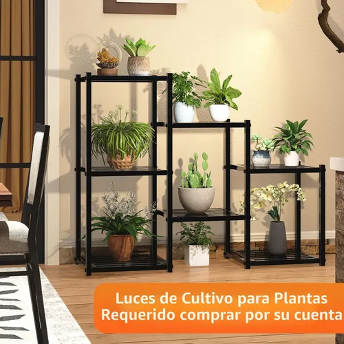 Vista 5 de Simple Trending Soporte para plantas para interiores y exteriores, de metal resistente, impermeable, de 7 niveles, para múltiples macetas de flores