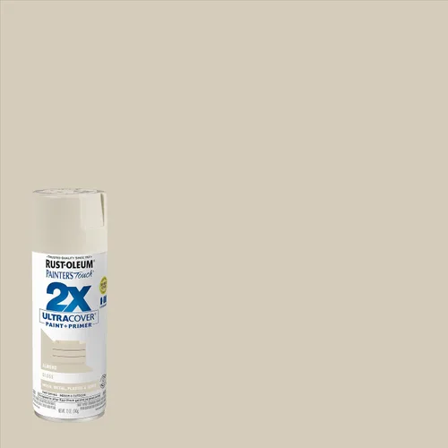 Vista 2 de Rust-Oleum - Painter's Touch 2X Ultra Cover - 334023-6PK - Pintura en aerosol, 12 onzas, color almendra brillante, paquete de 6