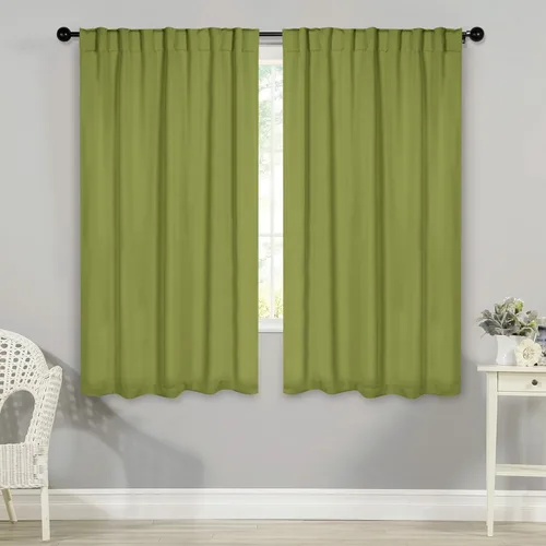 Vista 34 de BLUENILEMILLS Paneles de cortinas opacas para oscurecer la habitación con bolsillo para barra/pestañas traseras, cortinas perfectas para ventanas