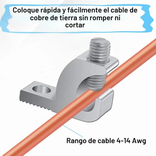 Vista 5 de Terminal de unión de piscina con aluminio resistente a la corrosión y de alta conductividad, rango de cables 4-14 (10 paquetes)