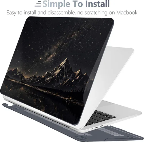 Vista 6 de Batianda Funda para MacBook Air de 15" 2026 M5 M4 M3 M2 Chip, Starry Mountain Montaña estrellada
