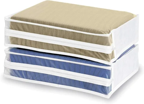 Vista 5 de WHITMOR Juego de 2 bolsas para suéter, color blanco, 2 unidades (paquete de 1)