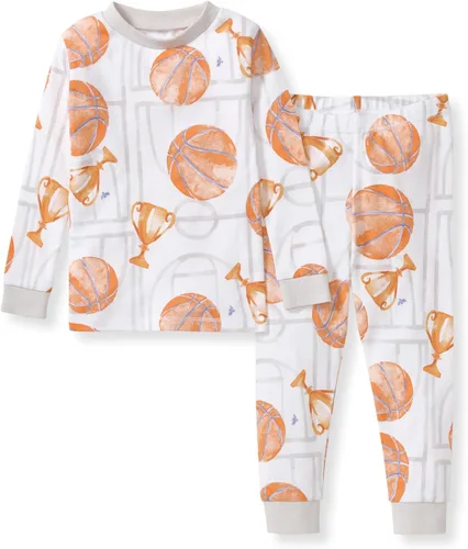 Vista 46 de Burt's Bees Baby Pijama de algodón orgánico para niños, conjunto de pijama Paquete de 1 temporada de Apple