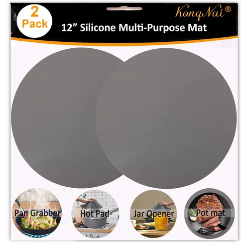 Vista 8 de Tapete de silicona para microondas de 12 pulgadas, tapete giratorio antiadherente para cocina, tapete multiusos resistente al calor, paquete de 2