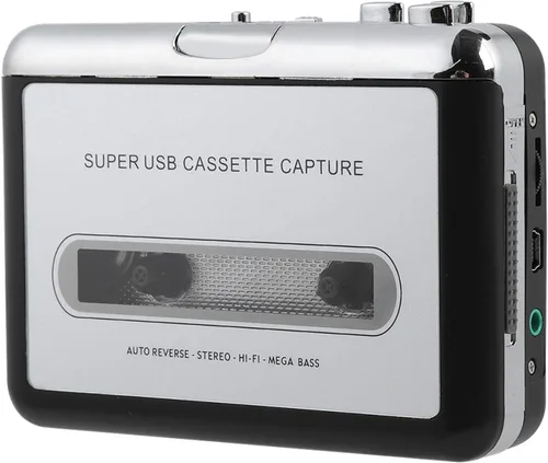 Vista 2 de Socobeta Convertidor de audio Cinta a PC Cassette Convertidor Grabadora Digital Audio Reproductor de música con auriculares