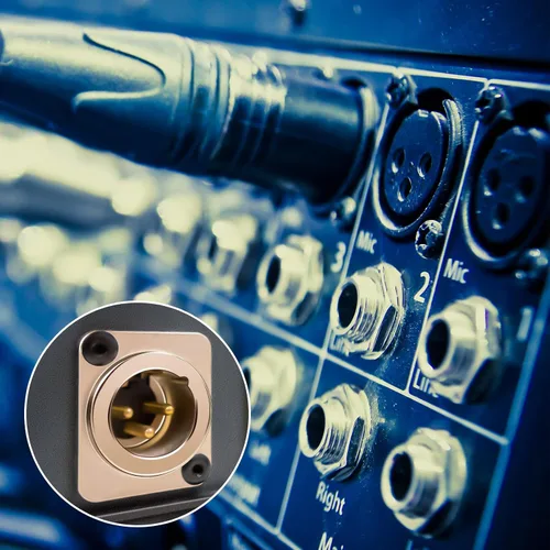 Vista 7 de 4 unidades de panel de audio XLR para rack de audio de 1U, conectores de montaje de metal perforados, accesorios de rack de estudio de grabación