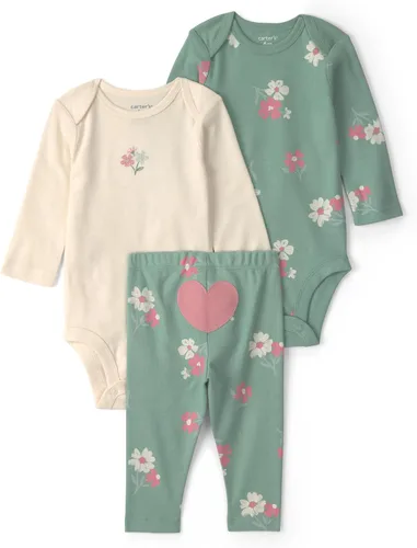 Vista 8 de Carter's Conjunto de pantalón de 3 piezas para bebé niña Floral verde