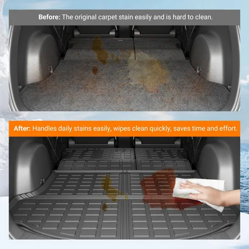 Vista 3 de powoq Alfombrilla de Maletero Compatible con Toyota RAV4 2013 2014 2015 2016 2017 2018 Forro de Carga para Todo Clima Alfombrilla de Respaldo