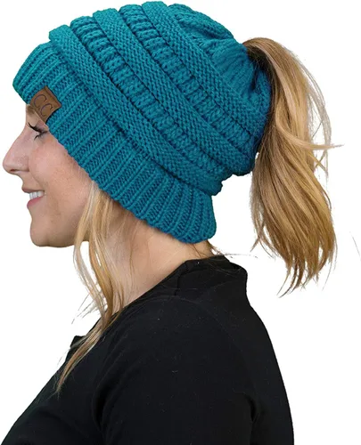 Vista 93 de Funky Junque - Gorro para mujer con ranura para cola de caballo
