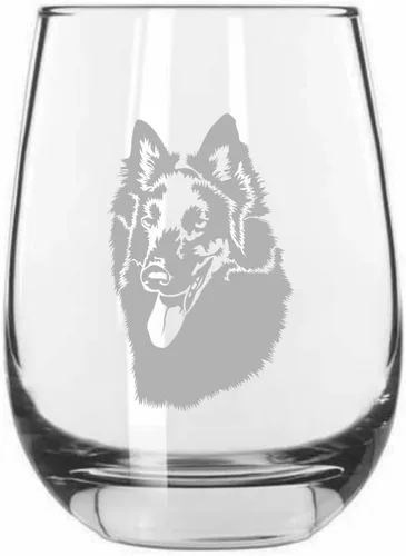 Vista 39 de Shar Pei (chino) - Vaso de vino sin tallo grabado para perro, 15.25 onzas