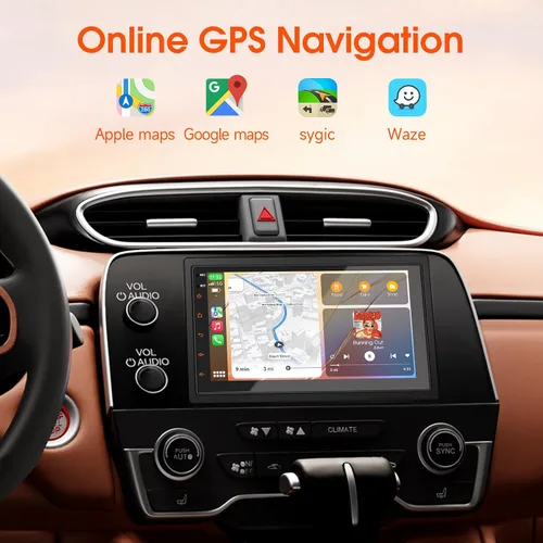 Vista 7 de Haudio Estéreo de coche de doble DIN, pantalla táctil HD de 7 pulgadas con Apple Carplay inalámbrico y Android Auto, Mirror Link, Bluetooth 5.4