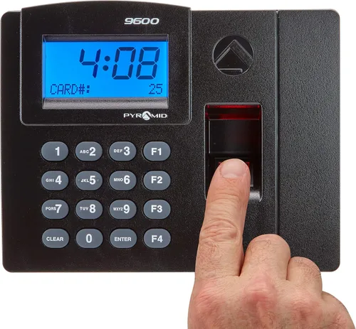 Vista 4 de Pyramid TimeTrax Elite TTELITEEK reloj con identificación biométrica de huella digital, hecho en EE. UU.