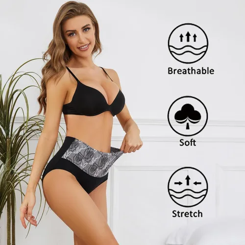 Vista 4 de Ropa interior para mujer, cintura alta, control de abdomen, sección C, ropa interior de recuperación