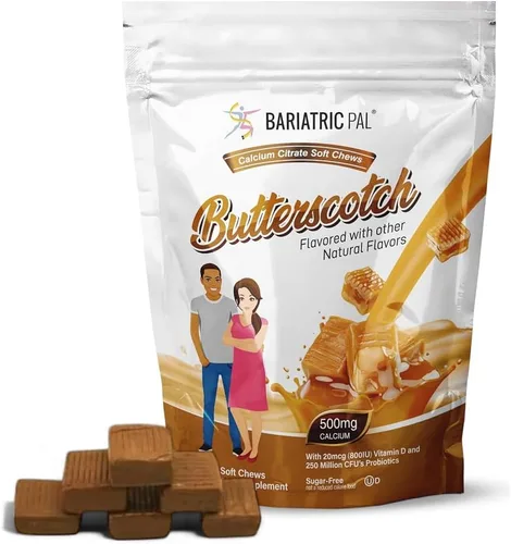 Vista 14 de BariatricPal Citrato de calcio sin azúcar, masticables suaves, 500 mg con probióticos (90 unidades) – uva silvestre