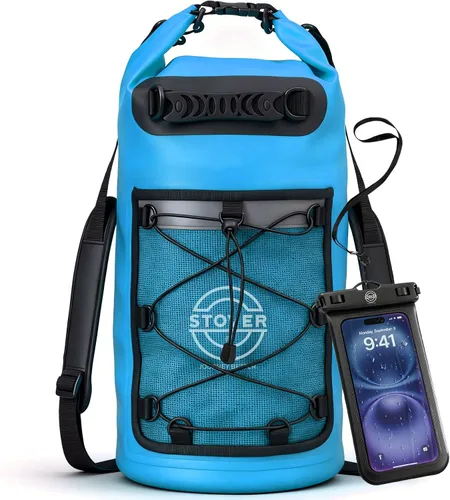 Vista 37 de STOVER 5/10/25/30/40/55L Waterproof Dry Bag- Roll-Top Backpack w/Phone Case- Kayaking, Hiking, Camping, Boating- Men/Women