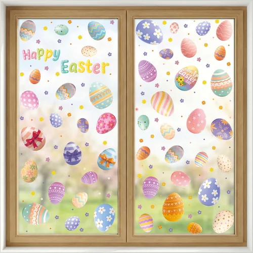 Vista 10 de WALPLUS Decoración de primavera para el Día de San Patricio, de doble cara, reutilizable, despegar y pegar, extraíble para ventana de duende