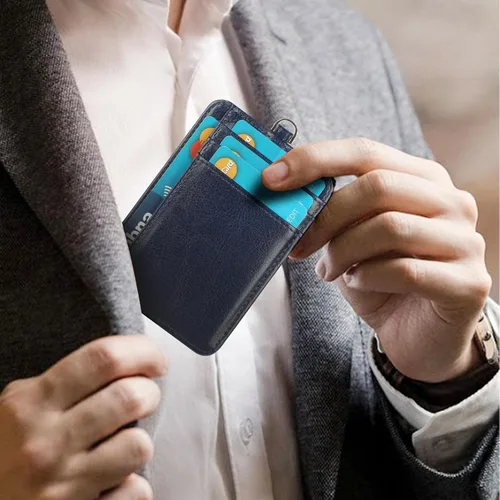 Vista 6 de Lavemi Slim RFID Blocking Card Holder Minimalist Leather Front Pocket Wallet for Women