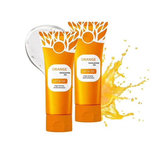 Vista 8 de Gel exfoliante naranja, gel exfoliante de enzima naranja para cara y cuerpo, poros de limpieza profunda, elimina puntos negros, exfoliante