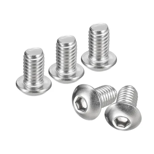 Vista 9 de uxcell Tornillos de cabeza de botón de 1/4-20x1, 25 piezas de tornillos hexagonales de acero inoxidable 304, tornillos de rosca completa