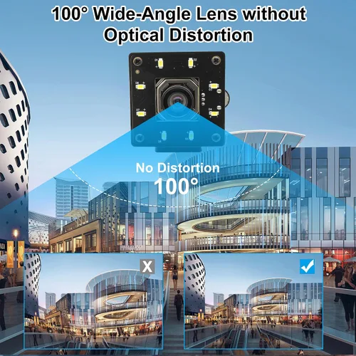 Vista 2 de Cámara USB 4K enfoque automático de 100 grados sin distorsión lente de visión nocturna a color cámara web para computadora UVC USB2.0 Lightburn Cam