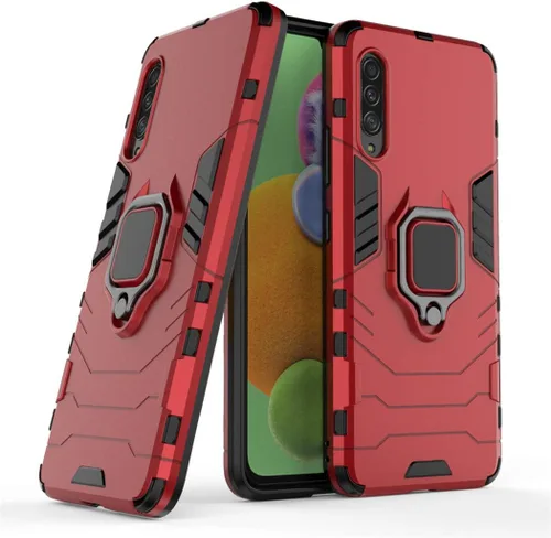 Vista 7 de Compatible con Samsung Galaxy A90 5G, soporte de anillo de metal, a prueba de golpes, parachoques duro