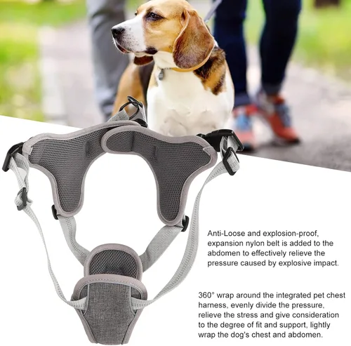 Vista 8 de No Pull Dog Harness Adjustable Reflective Vest for Medium/Large Dogs Gentle Chest & Back Support Harness Easy On - Off with Quick Lock Buckle