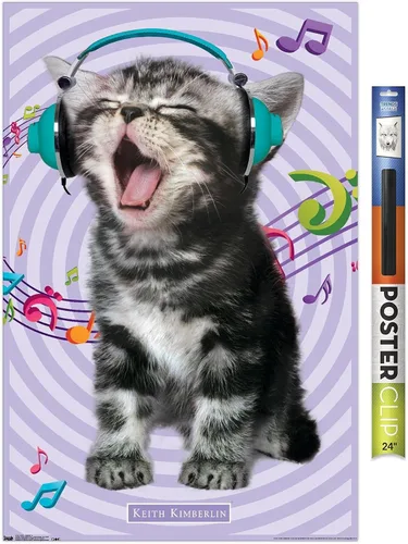 Vista 20 de Trends International Keith Kimberlin - Gato - Póster de pared cantando, 14.725 x 22.375 pulgadas, versión con marco de madera tipo granero